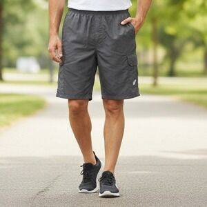 EZRUN Men's Dark Gray Lined Athletic Running Cargo Shorts Quick Dry - Size S